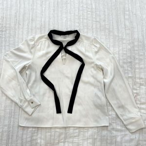 Calvin Klein White Long-Sleeve Blouse